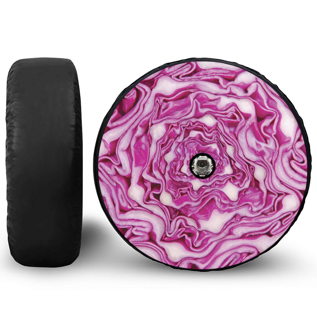 Red Cabbage Print Tire Cover With Camera Hole