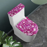 Red Cabbage Print Toilet Lid And Tank Cover Set