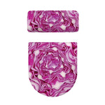 Red Cabbage Print Toilet Lid And Tank Cover Set