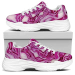 Red Cabbage Print White Chunky Shoes