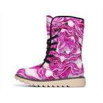 Red Cabbage Print Winter Boots