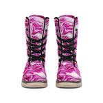 Red Cabbage Print Winter Boots