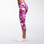 Red Cabbage Print Women's Capri Leggings
