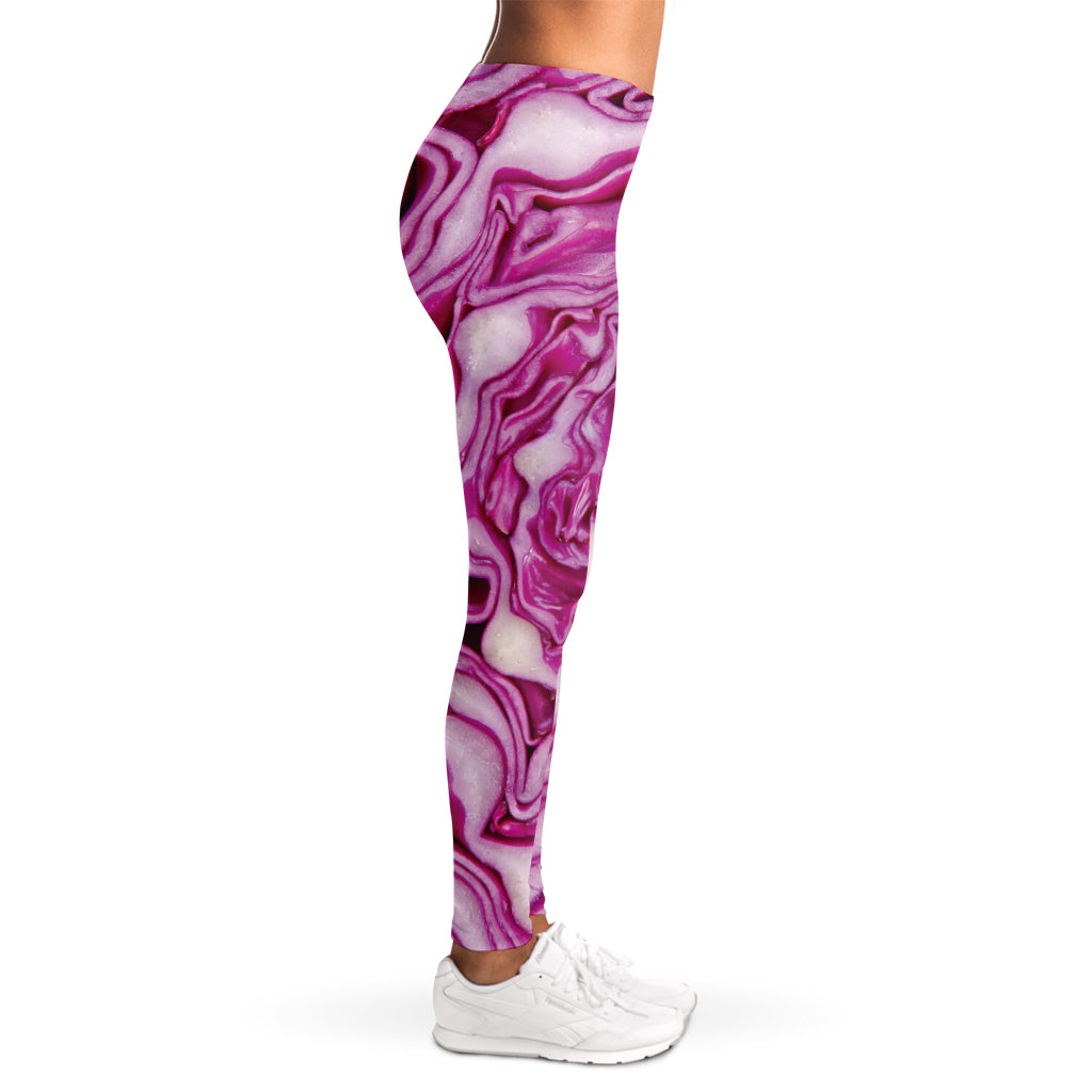 Red Cabbage Print Women's Leggings
