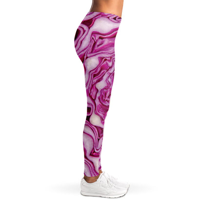 Red Cabbage Print Women's Leggings