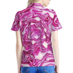 Red Cabbage Print Women's Polo Shirt