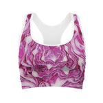 Red Cabbage Print Women's Sports Bra