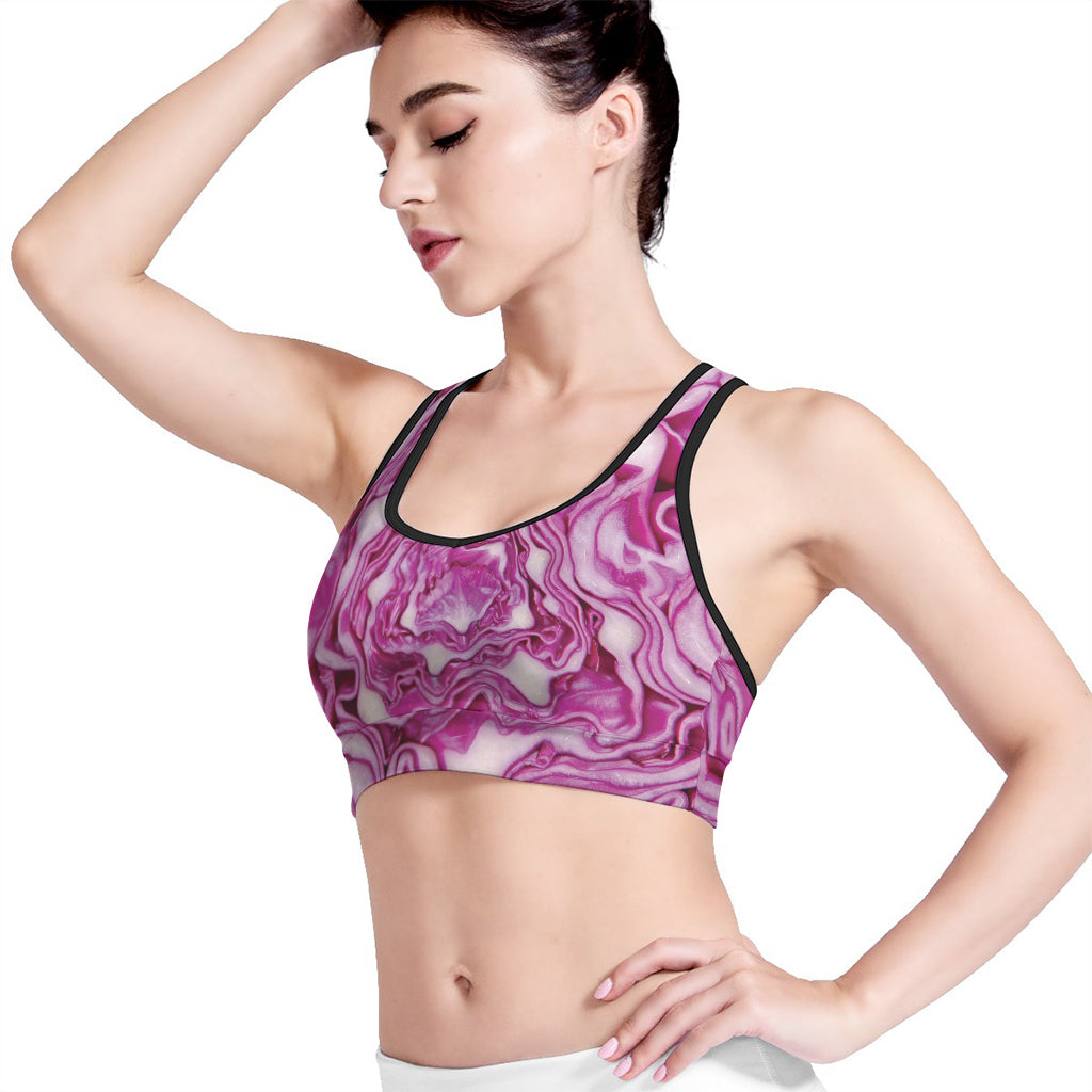 Red Cabbage Print Women's Sports Bra