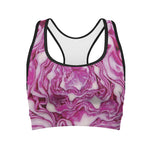 Red Cabbage Print Women's Sports Bra
