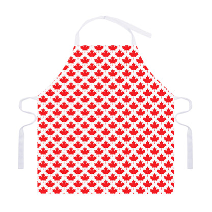 Red Canadian Maple Leaf Pattern Print Adjustable Apron