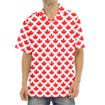 Red Canadian Maple Leaf Pattern Print Aloha Shirt