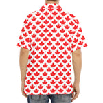 Red Canadian Maple Leaf Pattern Print Aloha Shirt