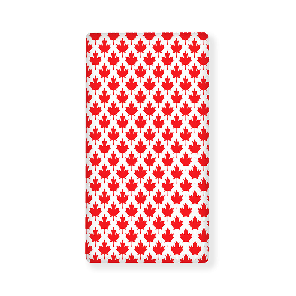 Red Canadian Maple Leaf Pattern Print Baby Crib Sheet