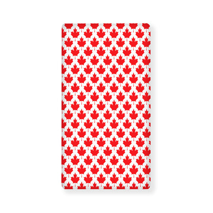 Red Canadian Maple Leaf Pattern Print Baby Crib Sheet