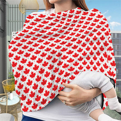 Red Canadian Maple Leaf Pattern Print Baby Seat Cover
