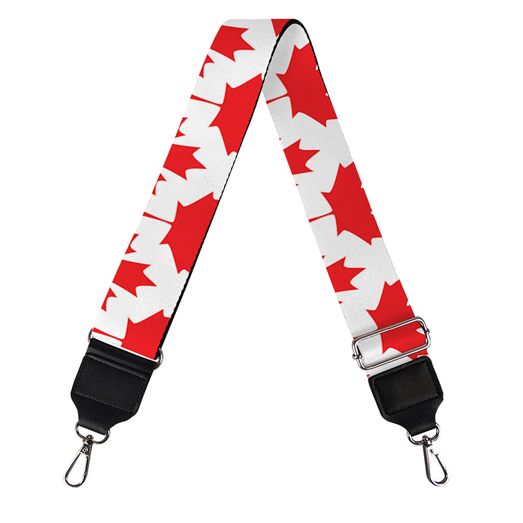 Red Canadian Maple Leaf Pattern Print Bag Strap