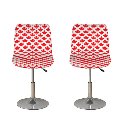 Red Canadian Maple Leaf Pattern Print Bar Stool Covers