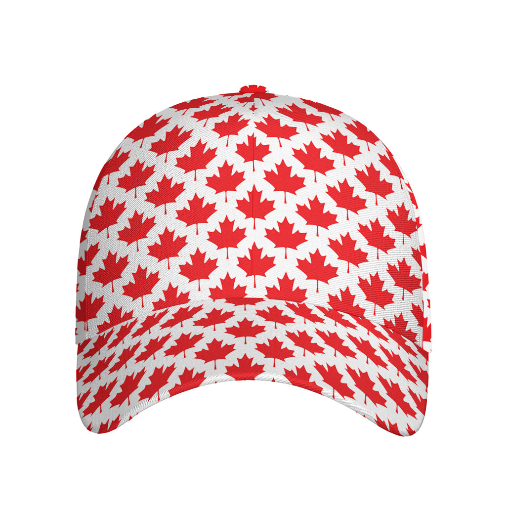 Red Canadian Maple Leaf Pattern Print Baseball Cap
