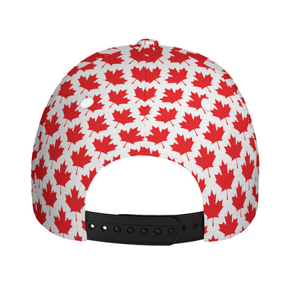 Red Canadian Maple Leaf Pattern Print Baseball Cap