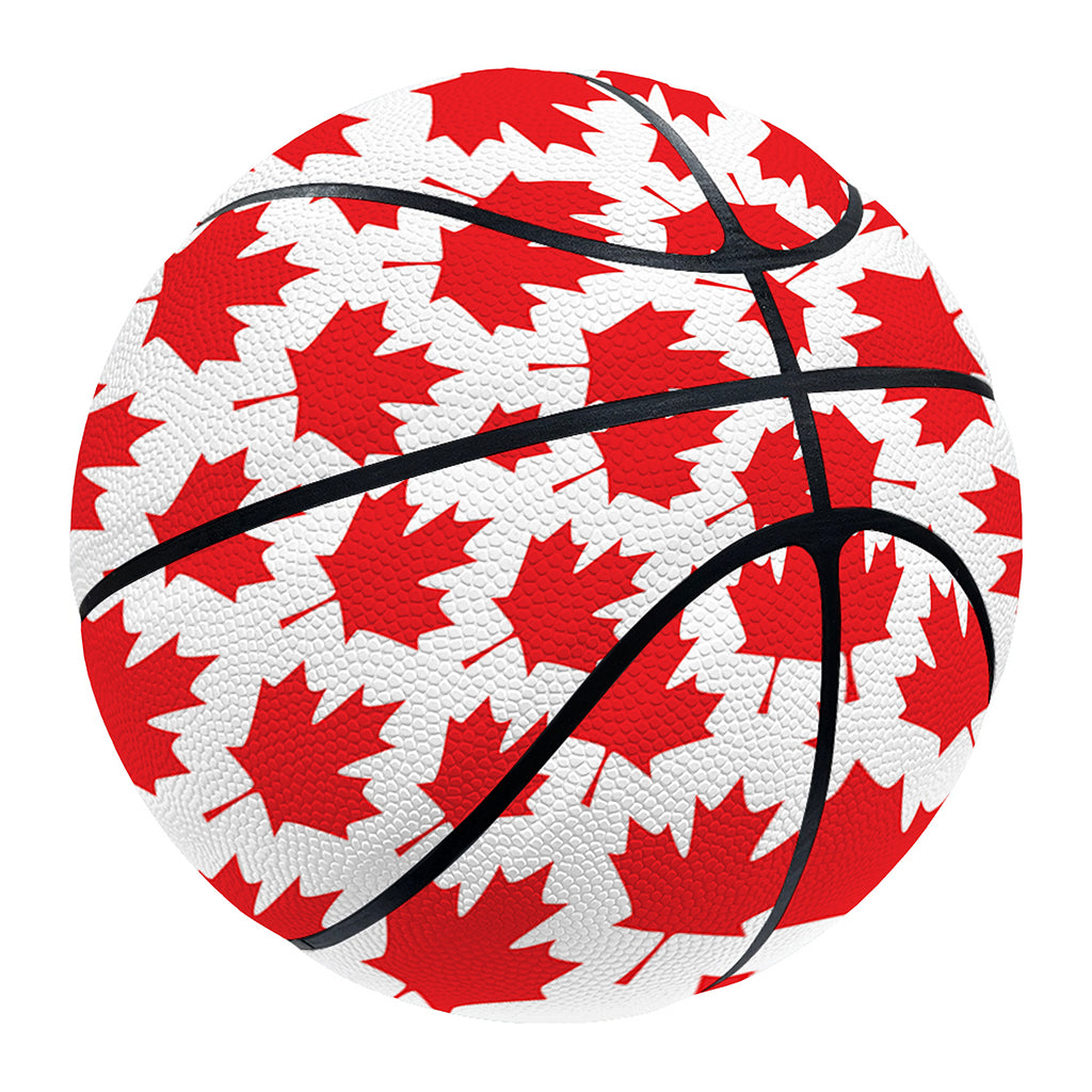 Red Canadian Maple Leaf Pattern Print Basketball