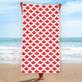 Red Canadian Maple Leaf Pattern Print Beach Towel