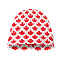 Red Canadian Maple Leaf Pattern Print Beanie