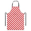 Red Canadian Maple Leaf Pattern Print Bib Apron With Pocket