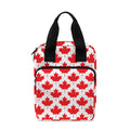 Red Canadian Maple Leaf Pattern Print Bible Tote Bag