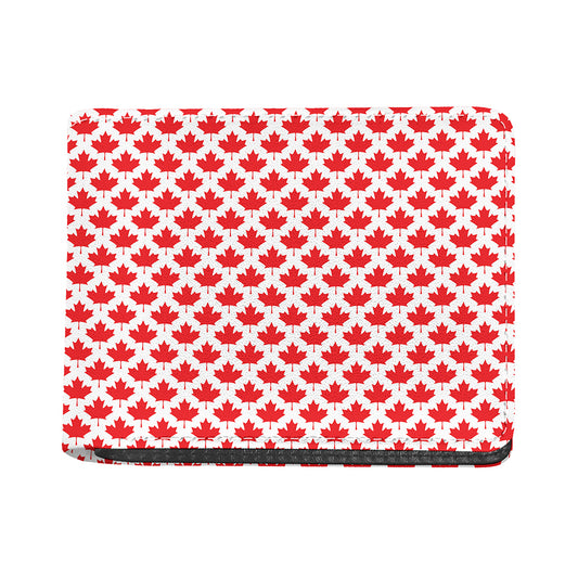 Red Canadian Maple Leaf Pattern Print Bifold Wallet