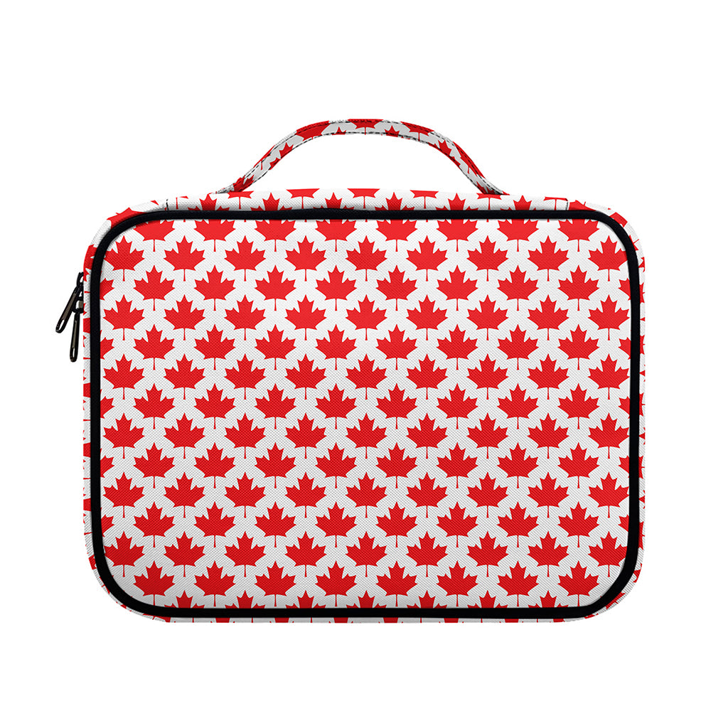 Red Canadian Maple Leaf Pattern Print Briefcase Bible Bag
