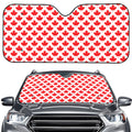 Red Canadian Maple Leaf Pattern Print Car Windshield Sun Shade