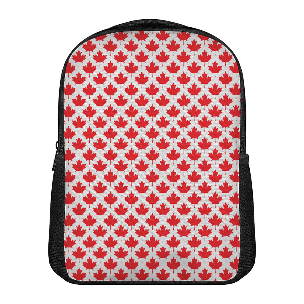 Red Canadian Maple Leaf Pattern Print Casual Backpack
