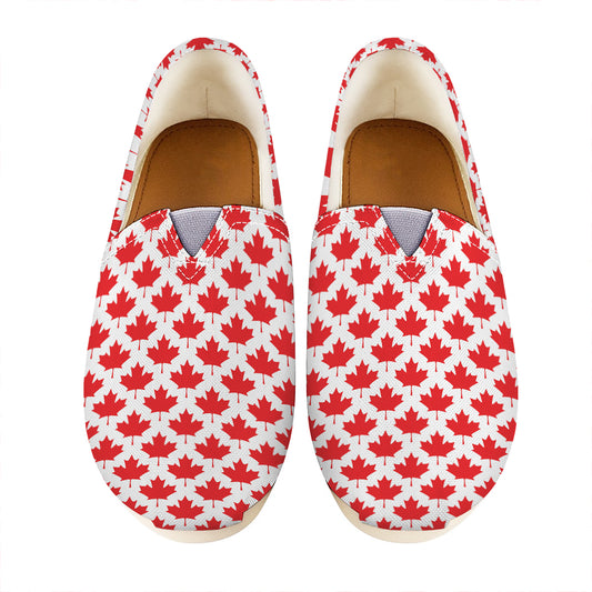 Red Canadian Maple Leaf Pattern Print Casual Shoes