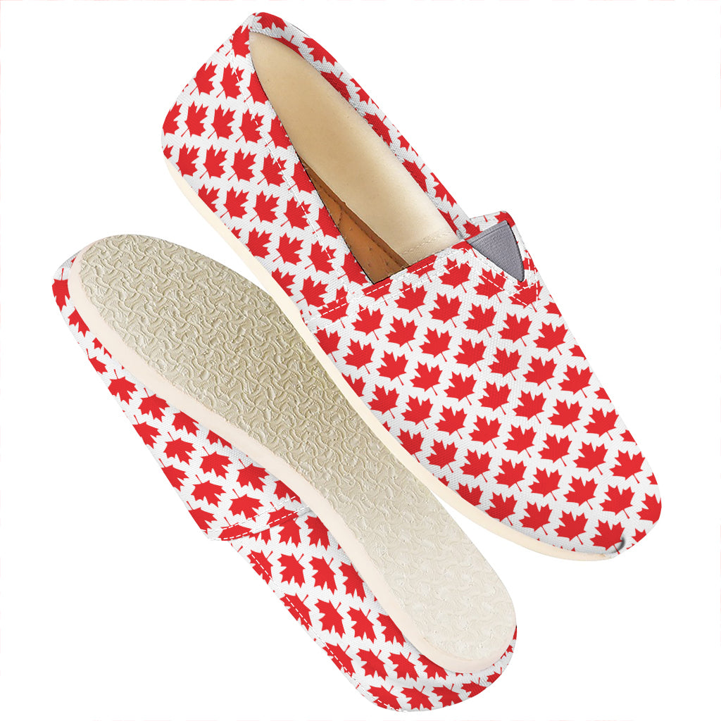 Red Canadian Maple Leaf Pattern Print Casual Shoes