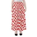Red Canadian Maple Leaf Pattern Print Chiffon Maxi Skirt