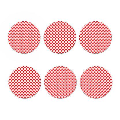 Red Canadian Maple Leaf Pattern Print Coaster Set