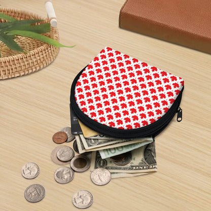 Red Canadian Maple Leaf Pattern Print Coin Purse
