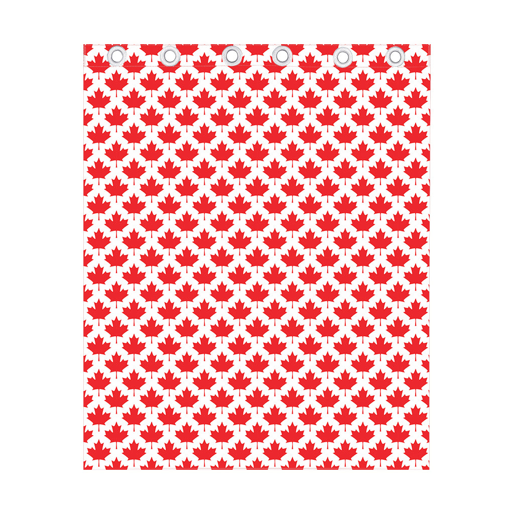 Red Canadian Maple Leaf Pattern Print Curtain