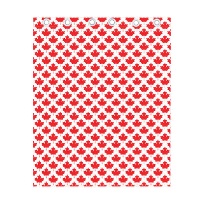 Red Canadian Maple Leaf Pattern Print Curtain