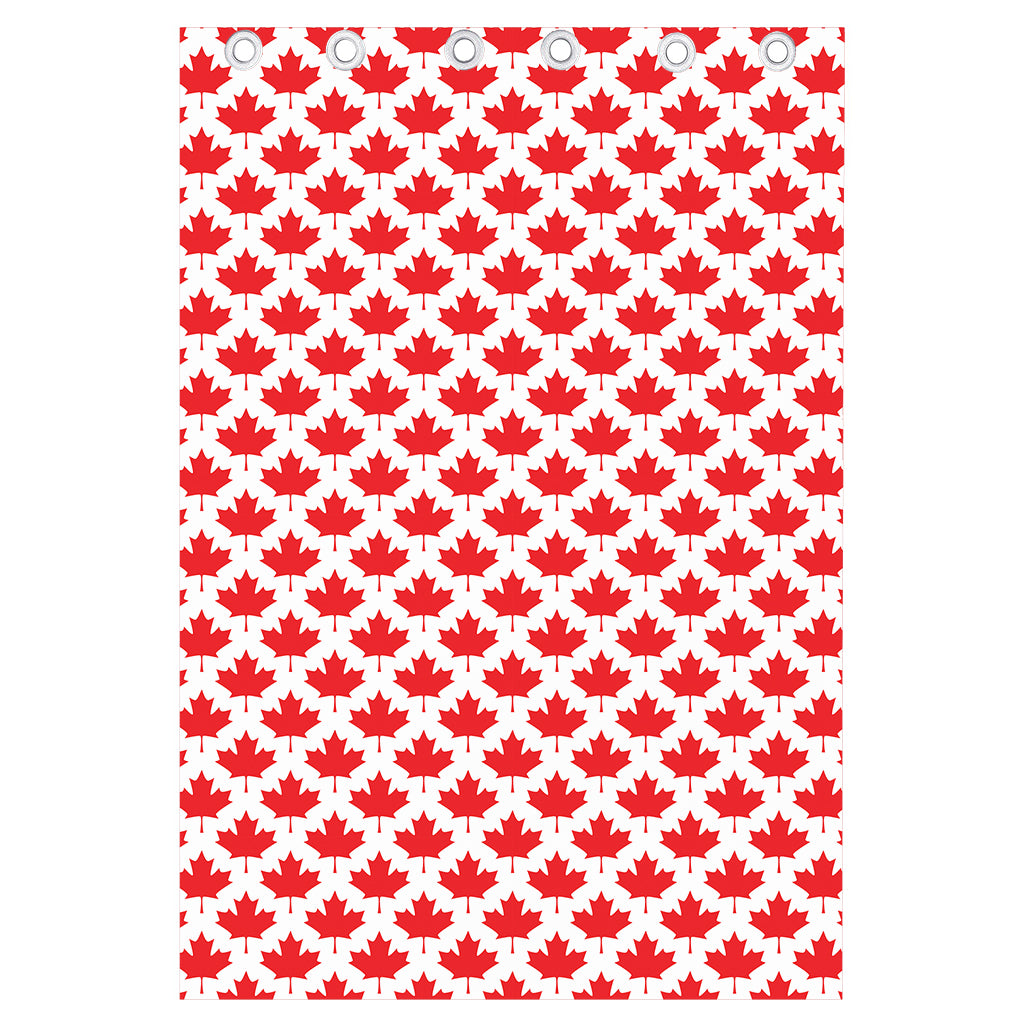 Red Canadian Maple Leaf Pattern Print Curtain