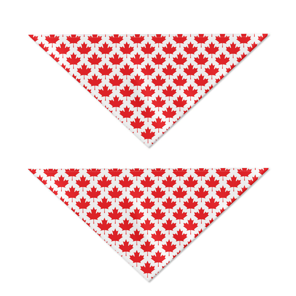 Red Canadian Maple Leaf Pattern Print Dog Bandana
