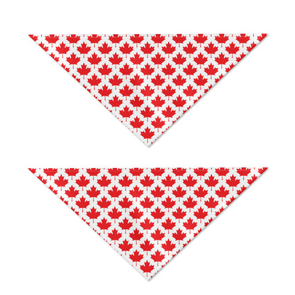 Red Canadian Maple Leaf Pattern Print Dog Bandana