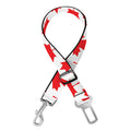 Red Canadian Maple Leaf Pattern Print Dog Seat Belt
