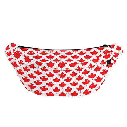 Red Canadian Maple Leaf Pattern Print Fanny Pack