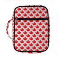 Red Canadian Maple Leaf Pattern Print Front Pocket Bible Bag