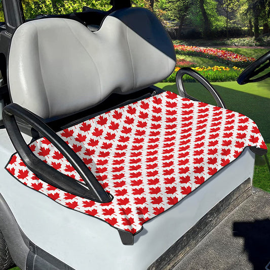 Red Canadian Maple Leaf Pattern Print Golf Cart Seat Cover