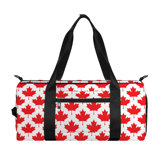Red Canadian Maple Leaf Pattern Print Gym Bag