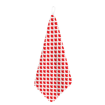 Red Canadian Maple Leaf Pattern Print Hand Towel