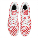 Red Canadian Maple Leaf Pattern Print High Top Leather Sneakers