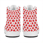 Red Canadian Maple Leaf Pattern Print High Top Leather Sneakers
